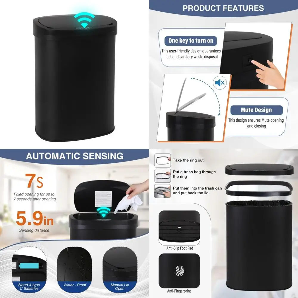 Automatic Touch-Free 13 Gallon High-Capacity Kitchen Trash Can with Motion Sensor for Easy Garbage Disposal
Automatic Touch-Free 13 Gallon High-Capacity Kitchen Trash Can with Motion Sensor for Easy Garbage Disposal