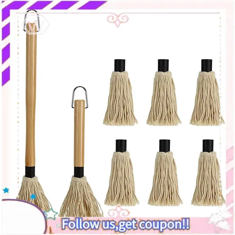 Y74A-2 Pack Grilling Basting Mop, BBQ Sauce Basting Mops & Brushes With Wooden Long Handle And 6 Extra Accessories
Y74A-2 Pack Grilling Basting Mop, BBQ Sauce Basting Mops & Brushes With Wooden Long Handle And 6 Extra Accessories