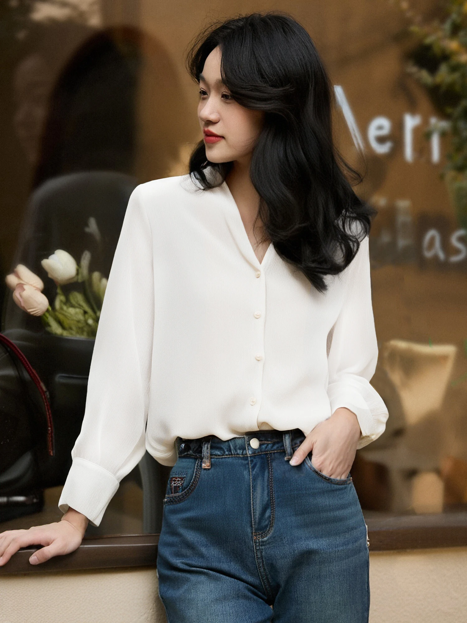 Женская свободная винтажная блузка Chivirin Ele V-Ne Long Sve для повседневной носки, базовый слой, весна-осень, стиль Hong Kong Sle
Женская свободная винтажная блузка Chivirin Ele V-Ne Long Sve для повседневной носки, базовый слой, весна-осень, стиль Hong Kong Sle