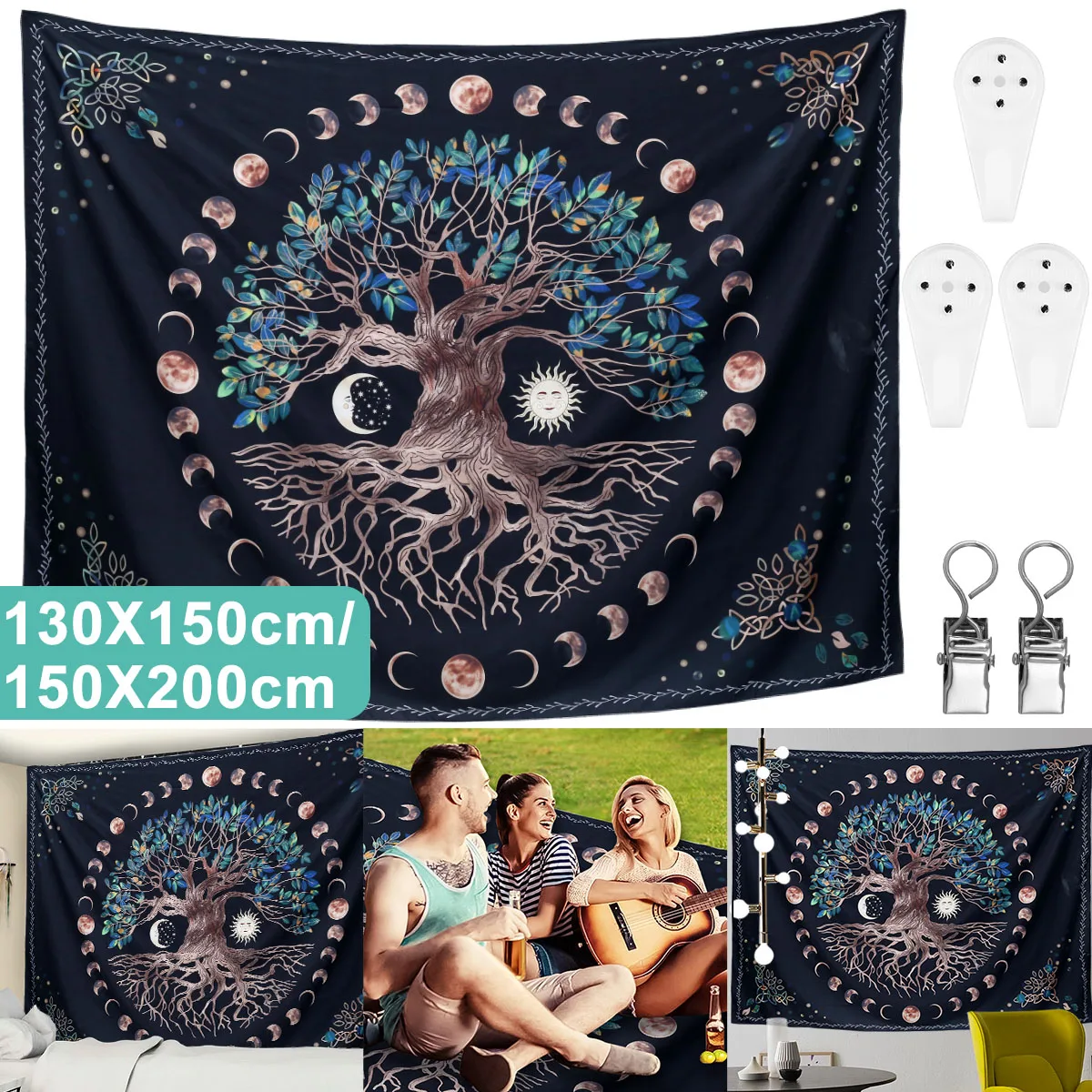 Polyester Tapestry Wall Hanging Sun Moon Tapestry Beautiful Tree of Life Room Decoration Hallowmas Home Decor Background Cloth
Polyester Tapestry Wall Hanging Sun Moon Tapestry Beautiful Tree of Life Room Decoration Hallowmas Home Decor Background Cloth