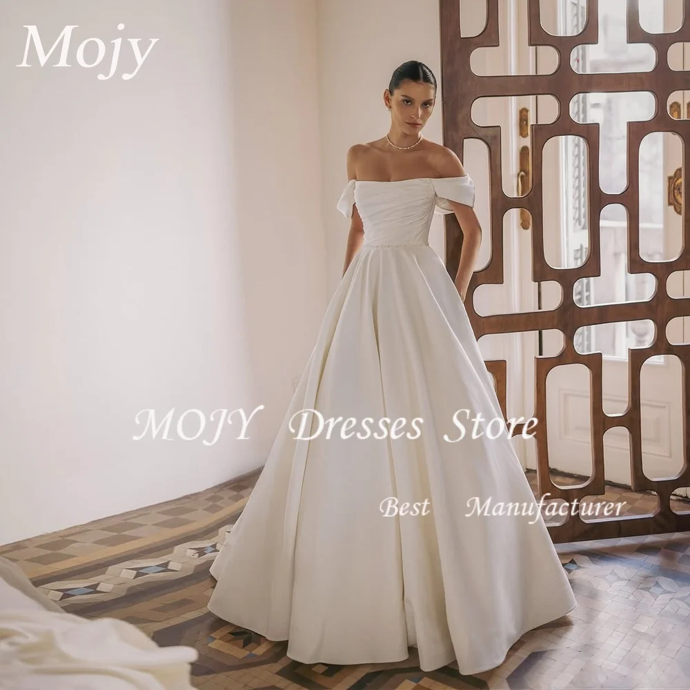 Mojy A Line Wedding Dresses Off The Shoulder for Bride Boat Neck Draped Skirt Sweep Train Backless Woman Bridal Dresses
Mojy A Line Wedding Dresses Off The Shoulder for Bride Boat Neck Draped Skirt Sweep Train Backless Woman Bridal Dresses
