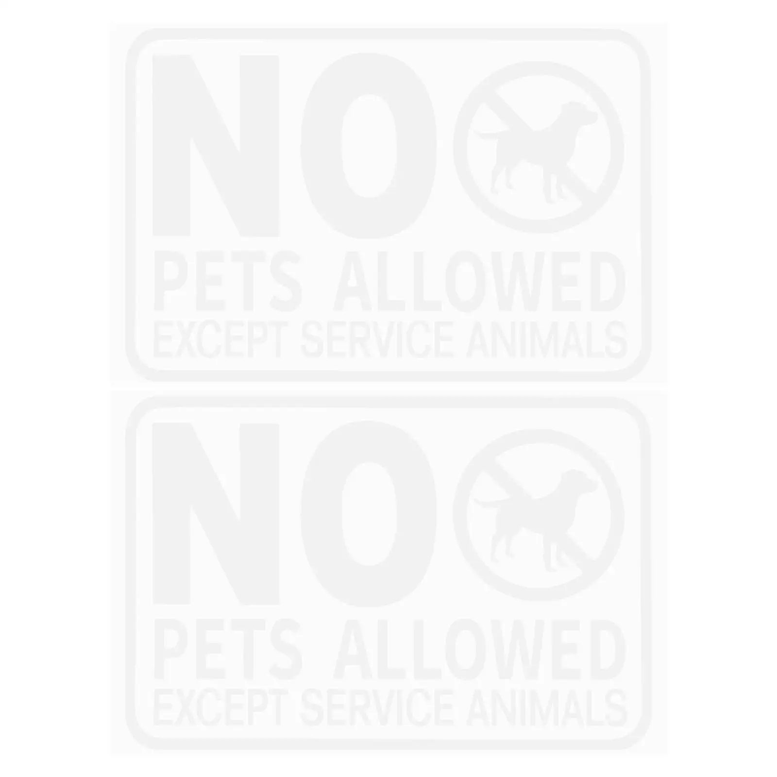 2pcs Door Stickers White Sign for Windows Doors Glass Walls Indoor Outdoor Pet Restriction Animals Prohibited
2pcs Door Stickers White Sign for Windows Doors Glass Walls Indoor Outdoor Pet Restriction Animals Prohibited