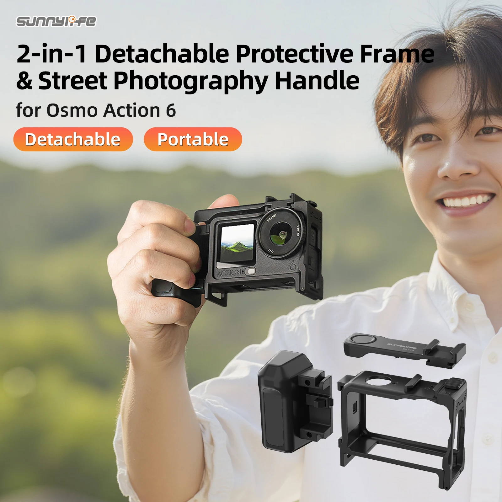 Rabbit Cage For DJI OSMO Action 6 2-in-1 Detachable Quick-release Full Cage Expansion Frame Protective Shell Camera Accessories
Rabbit Cage For DJI OSMO Action 6 2-in-1 Detachable Quick-release Full Cage Expansion Frame Protective Shell Camera Accessories
