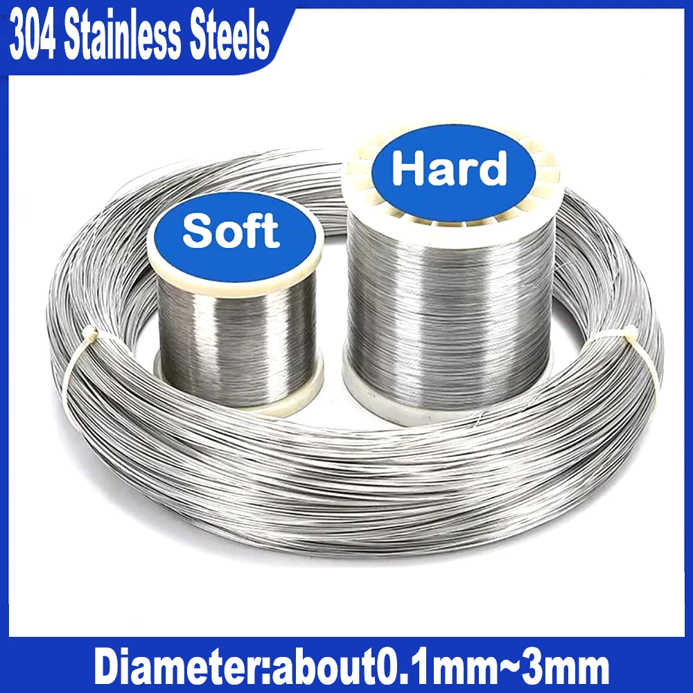 304 stainless steel diameter 0.1-3mm single hard/soft steel wire length 1-100m anti-rust DIY jewelry
304 stainless steel diameter 0.1-3mm single hard/soft steel wire length 1-100m anti-rust DIY jewelry