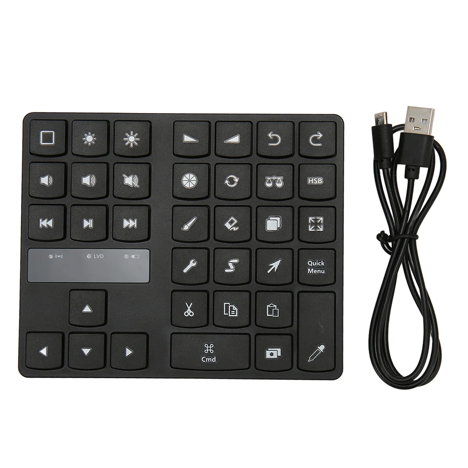 Wireless Bluetooth Mini Drawing Keyboard 35 Keys One Handed Ergonomic Drawing Shortcut Keyboard for IOS for OS X