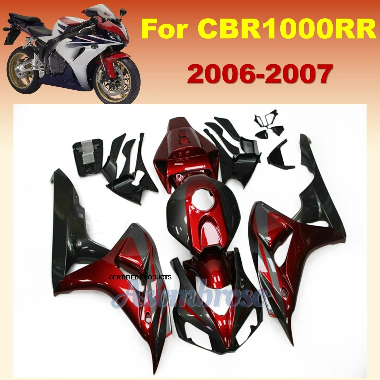 New Sprotbike Fairing kit Fit for CBR1000RR 2006 2007 CBR1000 RR 06 07 CBR 1000RR Fairings Red Grey Bodyframe
New Sprotbike Fairing kit Fit for CBR1000RR 2006 2007 CBR1000 RR 06 07 CBR 1000RR Fairings Red Grey Bodyframe