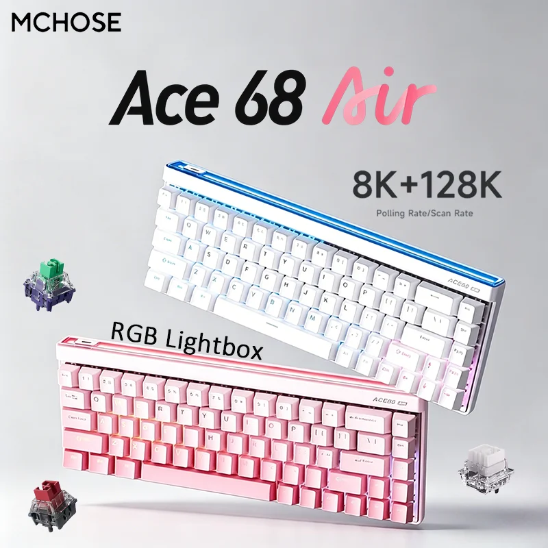 MCHOSE Ace 68Air Mechanical Keyboard for Esports Games Customization Magnetic Axis Wired RGB Colorful Lightbox Low Latency gift
MCHOSE Ace 68Air Mechanical Keyboard for Esports Games Customization Magnetic Axis Wired RGB Colorful Lightbox Low Latency gift