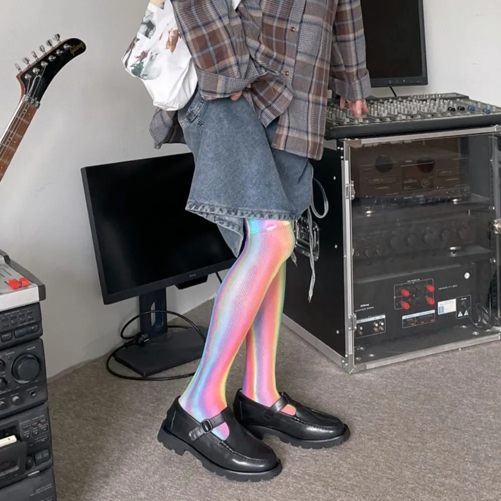 Funny Elastic Rainbow Fishnet Stockings Slimming Thin Coforful Mesh Stockings Stripe Breathable Gradient Color Socks Summer
Funny Elastic Rainbow Fishnet Stockings Slimming Thin Coforful Mesh Stockings Stripe Breathable Gradient Color Socks Summer