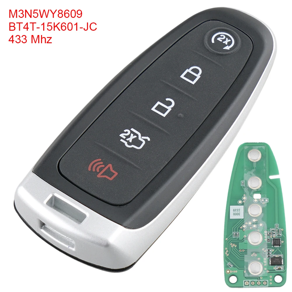 433MHz 5 Buttons BT4T-15K601-JC Car Smart Remote Key with PCF7953 Chip M3N5WY8609 Fit for Ford Focus Edge Explorer
433MHz 5 Buttons BT4T-15K601-JC Car Smart Remote Key with PCF7953 Chip M3N5WY8609 Fit for Ford Focus Edge Explorer
