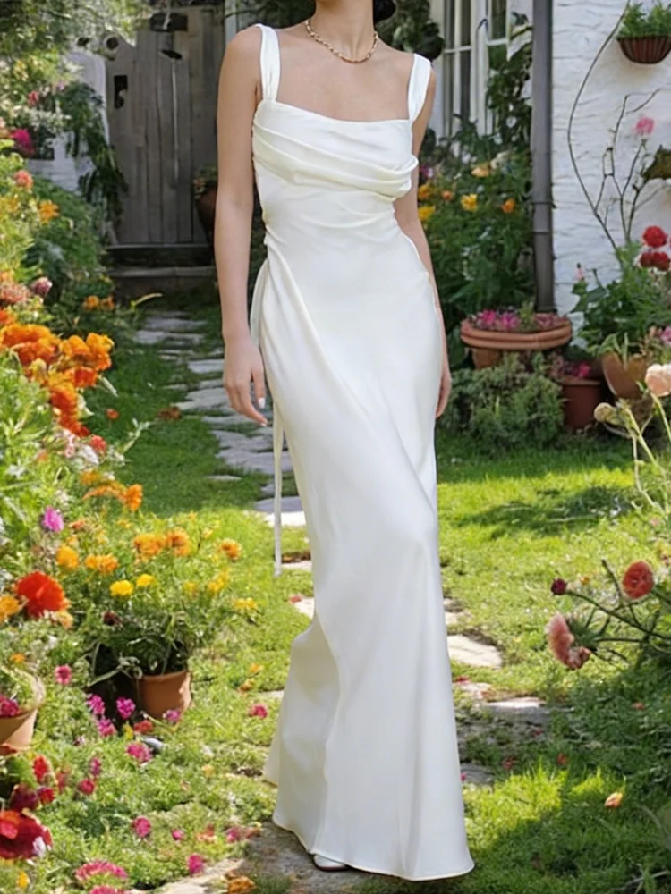 Classic Square Collar Sleeveless Ruched Floor Length Slim Bride Wedding Dresses Bridal Gowns Customized
Classic Square Collar Sleeveless Ruched Floor Length Slim Bride Wedding Dresses Bridal Gowns Customized