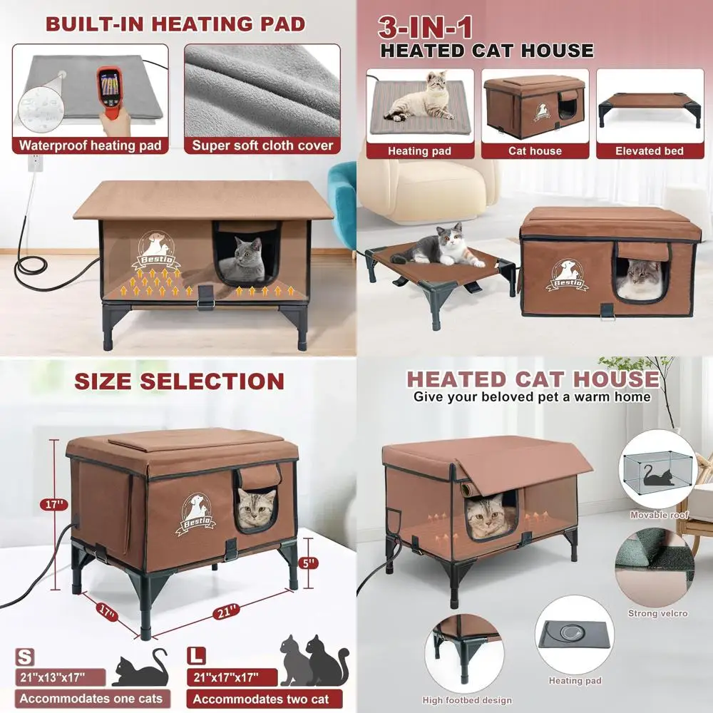 Outdoor Insulated Cat Shelter with Elevated Waterproof Base for Feral and Stray Cats - Ideal for Winter Protection
Outdoor Insulated Cat Shelter with Elevated Waterproof Base for Feral and Stray Cats - Ideal for Winter Protection
