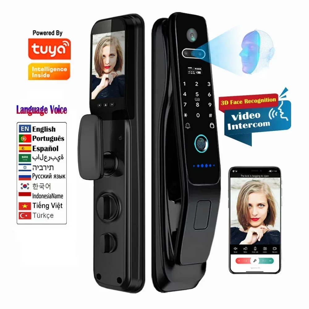005Face Tuya Wifi Camera App Digital Electronic Door Lock Waterproof Fingerprint Video Intercom Code Smart Lock With Nfc Card Ke
005Face Tuya Wifi Camera App Digital Electronic Door Lock Waterproof Fingerprint Video Intercom Code Smart Lock With Nfc Card Ke