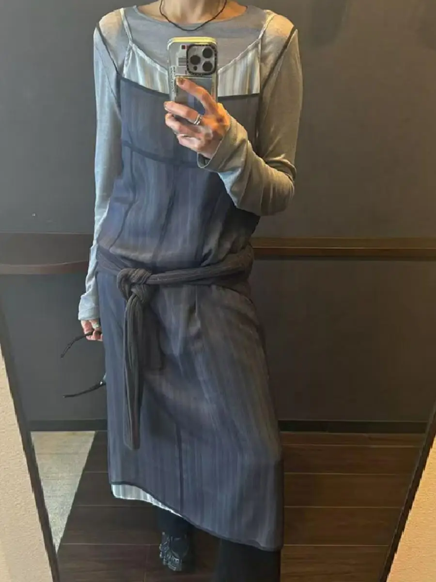 Dongdaemun Strap Dress Long Sleeve Base Shirt Two Piece Set Bow Waist Atmosphere Set Women's Fashion Spring Outfit
Dongdaemun Strap Dress Long Sleeve Base Shirt Two Piece Set Bow Waist Atmosphere Set Women's Fashion Spring Outfit