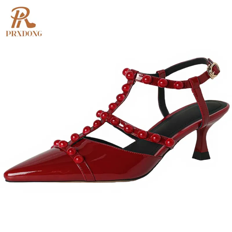 PRXDONG 2025 New Elegant Genuine Leather Spring SUmmer Women Shoes High Heels T-strap Black Red Dress Party Wedding Lady Pumps 7
PRXDONG 2025 New Elegant Genuine Leather Spring SUmmer Women Shoes High Heels T-strap Black Red Dress Party Wedding Lady Pumps 7