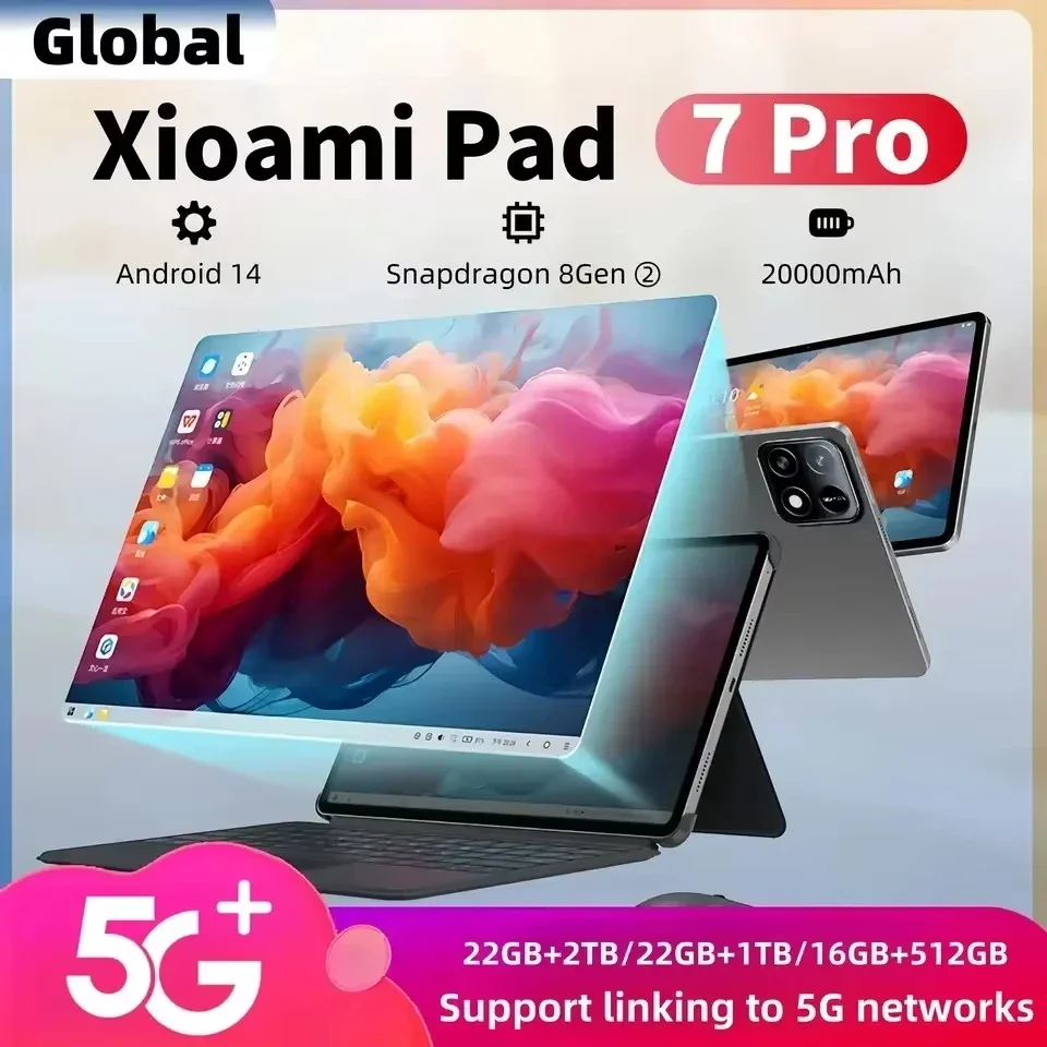 Оригинальный планшет Pad 7 Pro 2025 года, 20000 мАч, Android14, 22 ГБ + 2 т, Snapdrago 8gen2, 11 дюймов, Tab HD 4K, 5G, Dual SIM, Bluetooth, Wi-Fi, GPS, столы
Оригинальный планшет Pad 7 Pro 2025 года, 20000 мАч, Android14, 22 ГБ + 2 т, Snapdrago 8gen2, 11 дюймов, Tab HD 4K, 5G, Dual SIM, Bluetooth, Wi-Fi, GPS, столы