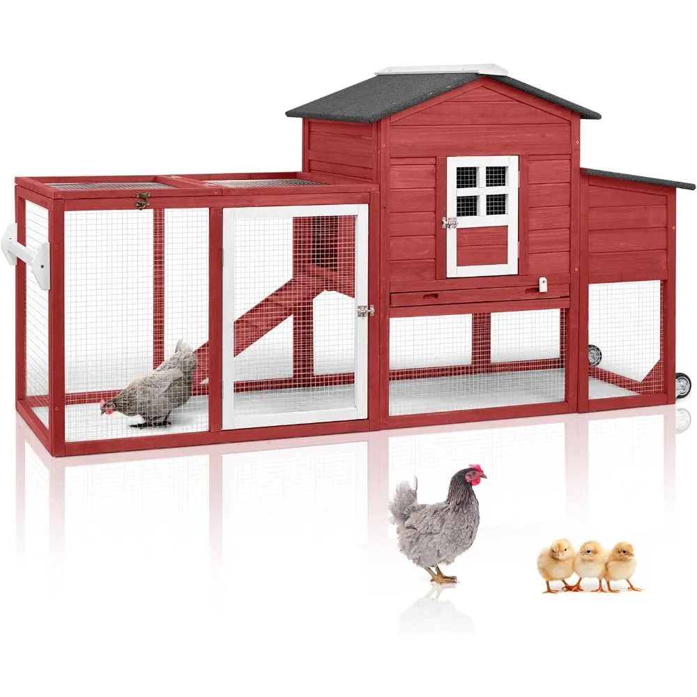 79" L Chicken Coop with Run, Mobile Chicken Hen House with Nesting Boxes, Wheels, Outdoor Indoor Rabbit Hutch, Poultry Cage for
79" L Chicken Coop with Run, Mobile Chicken Hen House with Nesting Boxes, Wheels, Outdoor Indoor Rabbit Hutch, Poultry Cage for