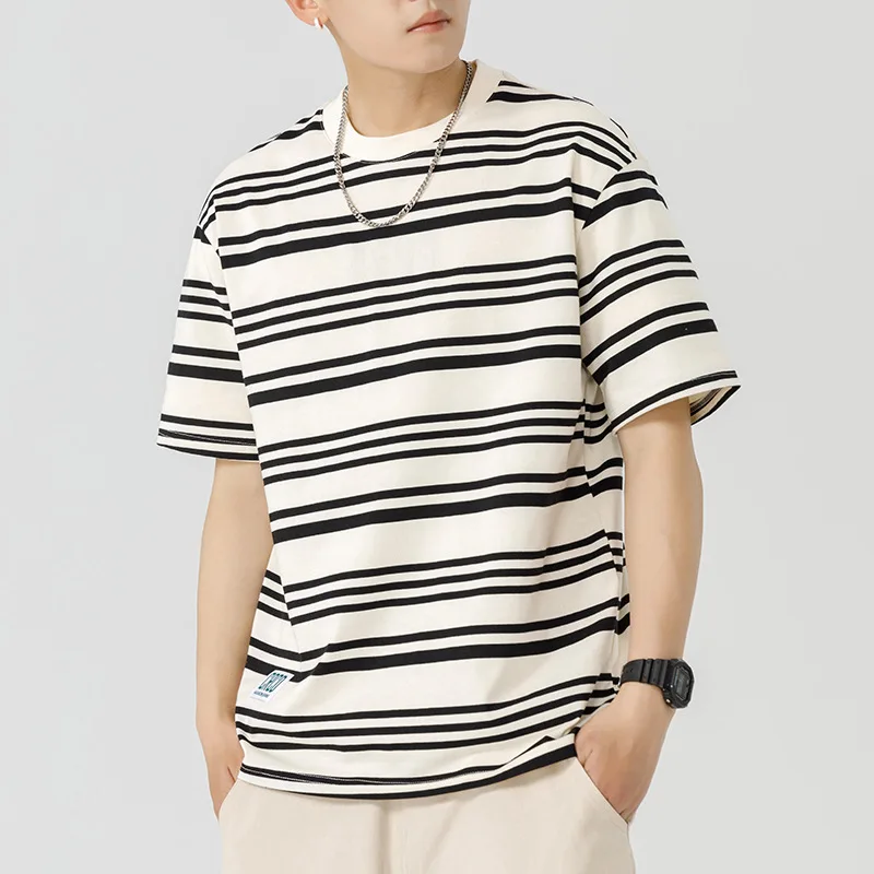 Men's Striped Short Sleeve T-Shirt Summer Loose Half-Sleeve Top Underwear
Men's Striped Short Sleeve T-Shirt Summer Loose Half-Sleeve Top Underwear