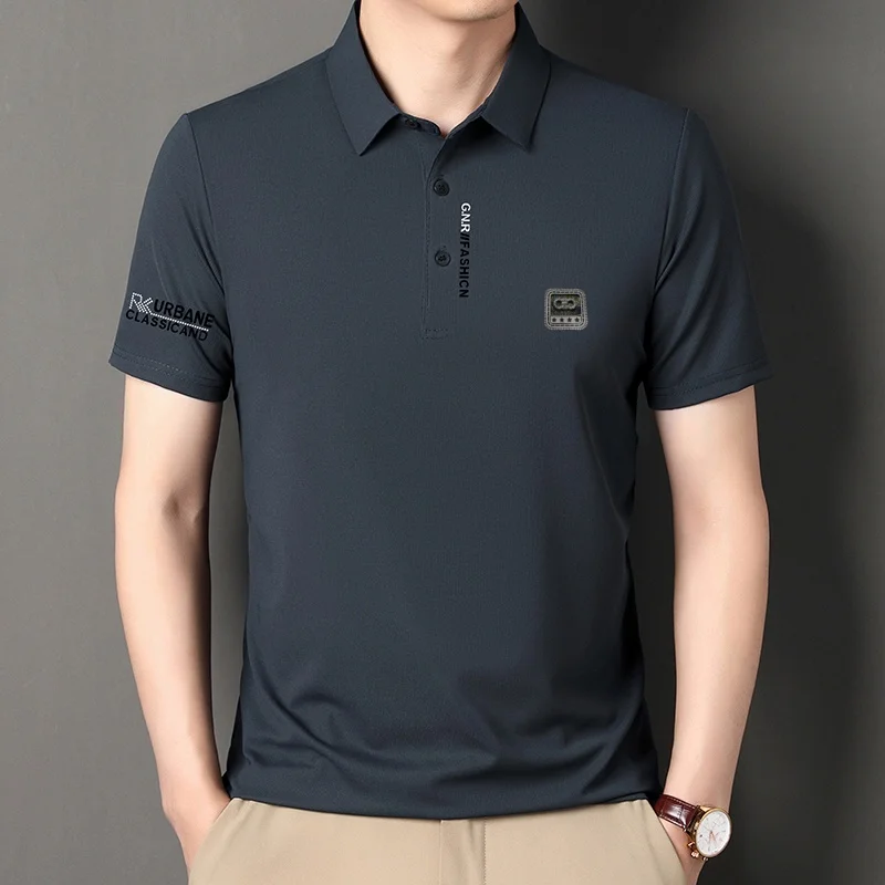 Brand Men's Ice Silk Breathable Short Sleeve T-shirt for Summer Thin Version Flip Collar Cool High Elasticity Simple Polo Shirt
Brand Men's Ice Silk Breathable Short Sleeve T-shirt for Summer Thin Version Flip Collar Cool High Elasticity Simple Polo Shirt