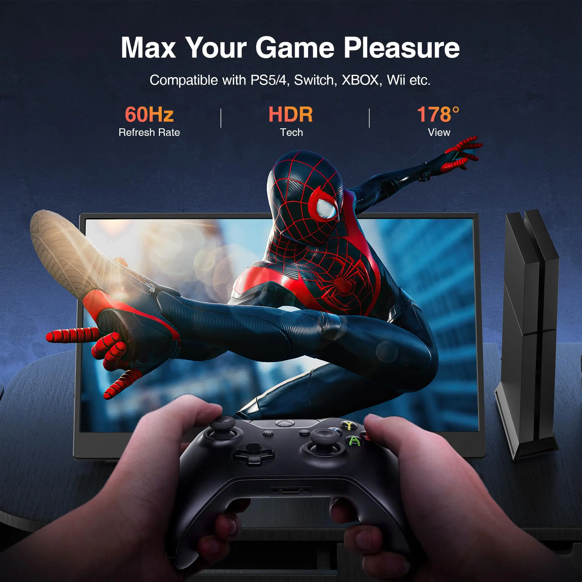 Miktver 14 ''1080P портативный игровой внешний экран 16:10 FHD дорожный монитор с умной крышкой динамик USB-C/HDMI для ноутбука/PS4
Miktver 14 ''1080P портативный игровой внешний экран 16:10 FHD дорожный монитор с умной крышкой динамик USB-C/HDMI для ноутбука/PS4
