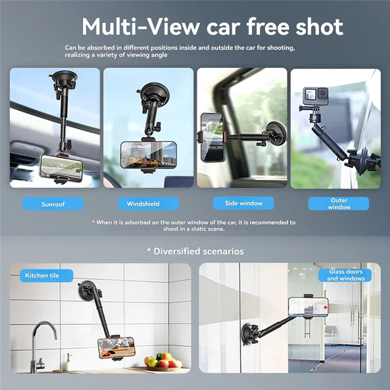 B04B-Go-Quick II Action Camera Smartphone Suction Cup Mount 1/4'' Screw 360° Ballhead For Gopro Insta360 Phone Car Holder
B04B-Go-Quick II Action Camera Smartphone Suction Cup Mount 1/4'' Screw 360° Ballhead For Gopro Insta360 Phone Car Holder