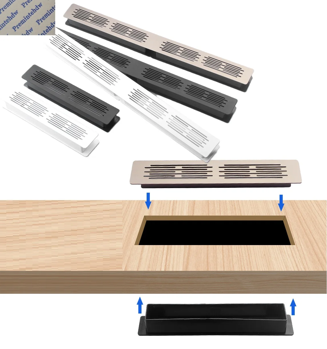 2Pcs Aluminum Rectangular Cabinet Air Vent Grille Cover With Plastic Back Trim
2Pcs Aluminum Rectangular Cabinet Air Vent Grille Cover With Plastic Back Trim