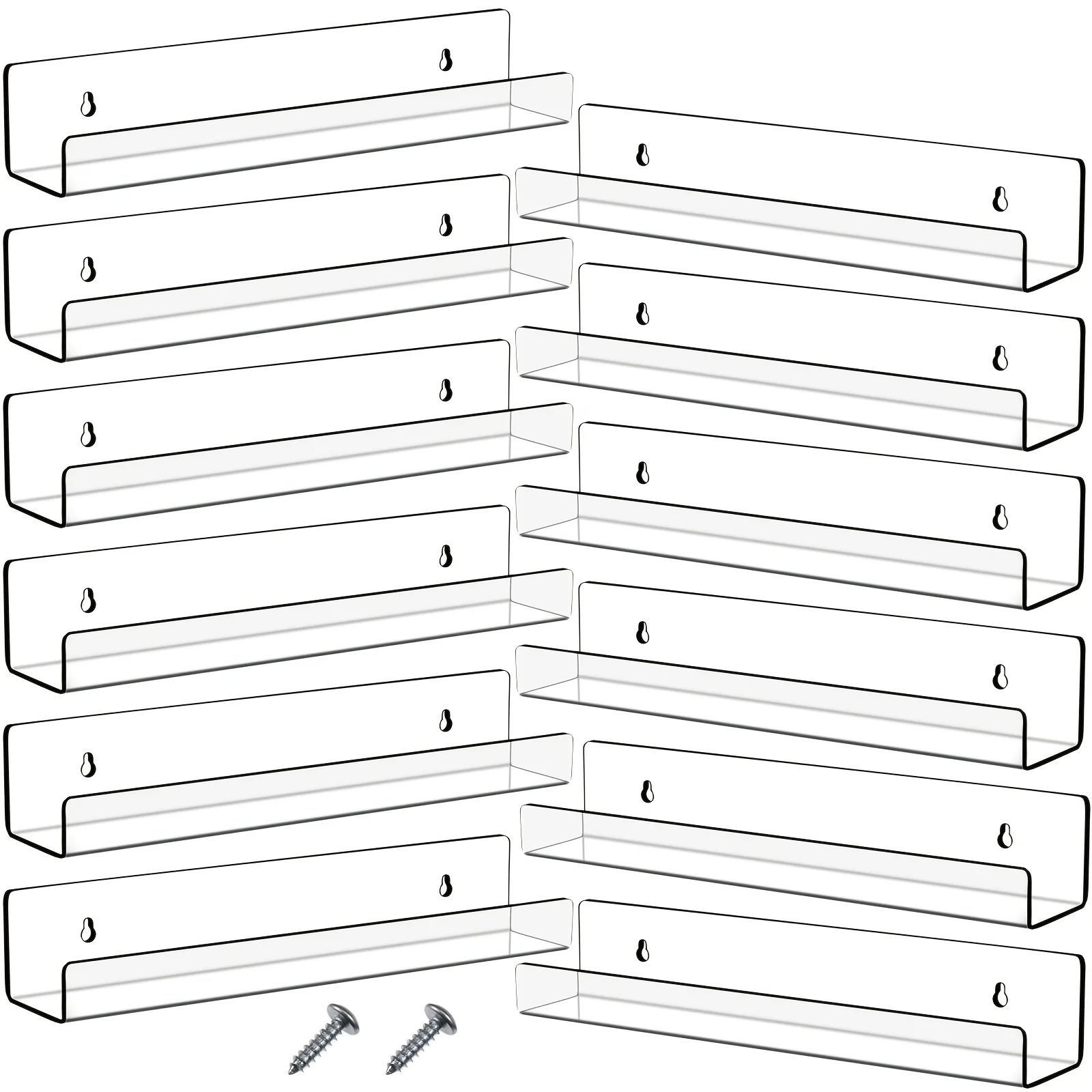 16 Packs 14 Inch Acrylic Floating Shelf Wall Mounted Invisible Acrylic Shelf Ledge Floating Bookshelf for Living Room Office
16 Packs 14 Inch Acrylic Floating Shelf Wall Mounted Invisible Acrylic Shelf Ledge Floating Bookshelf for Living Room Office