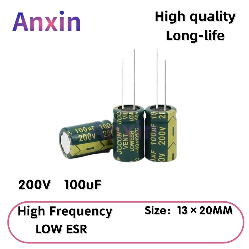 5PCS 200V100uF Aluminum Capacitor, High Frequency Low ESR 105°C Radial for Power Supply Long-life 13×20MM
5PCS 200V100uF Aluminum Capacitor, High Frequency Low ESR 105°C Radial for Power Supply Long-life 13×20MM