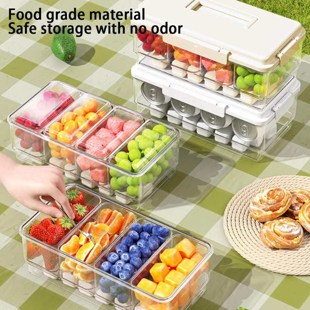 Новый холодильник, коробка для хранения свежих продуктов, разделенный органайзер для закусок, герметичный лоток-органайзер для еды с крышками, герметичный и ручка
Новый холодильник, коробка для хранения свежих продуктов, разделенный органайзер для закусок, герметичный лоток-органайзер для еды с крышками, герметичный и ручка