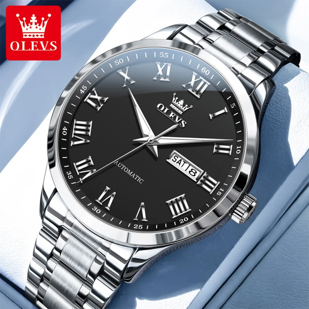 OLEVS Business Men's Watches Waterproof Roman Scale DateStainless Steel Automatic Mechanical Watch for Man Genuine Wristwatch
OLEVS Business Men's Watches Waterproof Roman Scale DateStainless Steel Automatic Mechanical Watch for Man Genuine Wristwatch