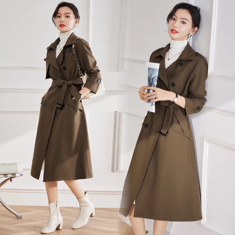 High Quality Women Korean Fashion Windbreak Autumn & Winter Long Trench Coat with Belt Lady Double Breasted Overcoat Long Sleeve
High Quality Women Korean Fashion Windbreak Autumn & Winter Long Trench Coat with Belt Lady Double Breasted Overcoat Long Sleeve