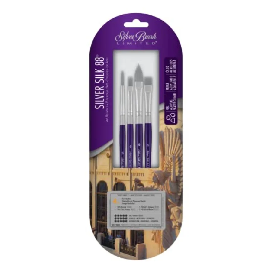 SK-8106S Silver Silk 88 Paint Brush Set, 4-Piece
SK-8106S Silver Silk 88 Paint Brush Set, 4-Piece