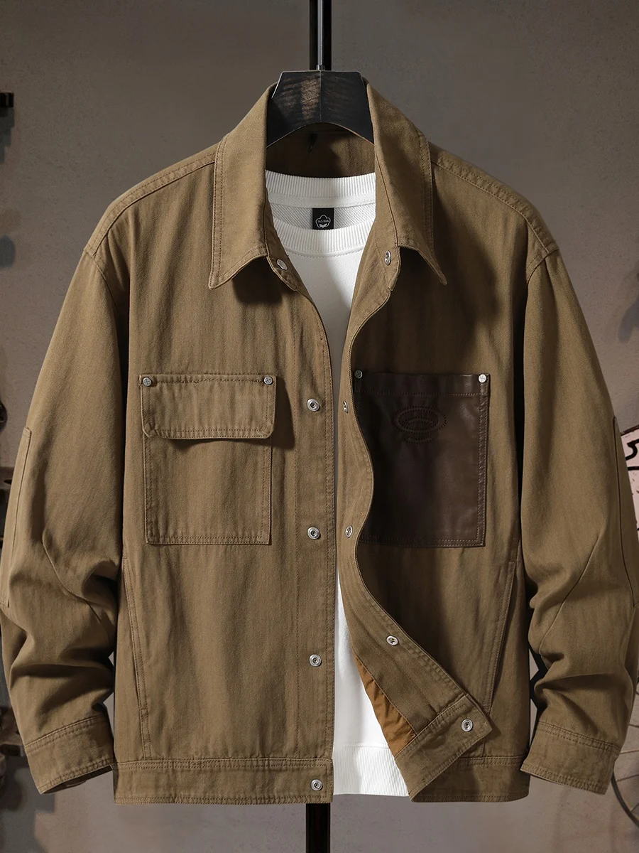 Loose Casual Men's Hunting Jaet American Retro Color Blo ket Workwear Outerwear Youth Trend Cotton Long Sve Coat
Loose Casual Men's Hunting Jaet American Retro Color Blo ket Workwear Outerwear Youth Trend Cotton Long Sve Coat
