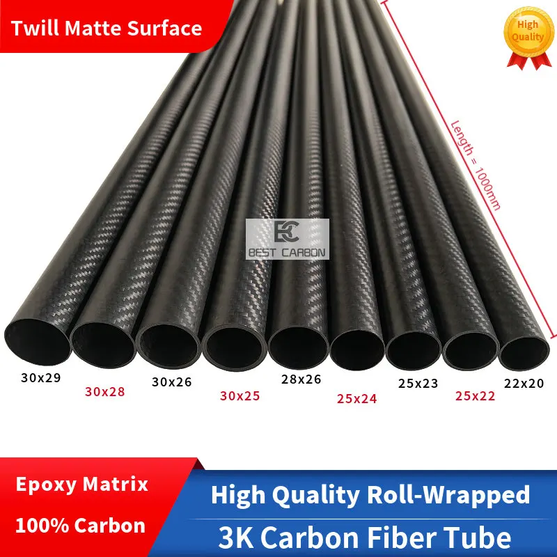 OD21mm-OD30mm ,1000mm length ,3K Twill Matte High quality Carbon Fiber Fabric roll wrapped /Wound/WovenTube
OD21mm-OD30mm ,1000mm length ,3K Twill Matte High quality Carbon Fiber Fabric roll wrapped /Wound/WovenTube