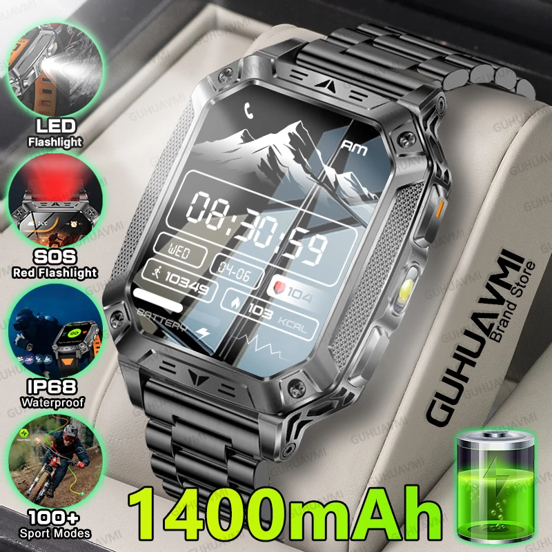 Смарт-часы TANK военного класса с новой батареей 1400 мАч, AMOLED-экраном 2,01 дюйма, GPS, отслеживанием траектории, водонепроницаемостью 10ATM и LED-фонариком для мужчин
Смарт-часы TANK военного класса с новой батареей 1400 мАч, AMOLED-экраном 2,01 дюйма, GPS, отслеживанием траектории, водонепроницаемостью 10ATM и LED-фонариком для мужчин