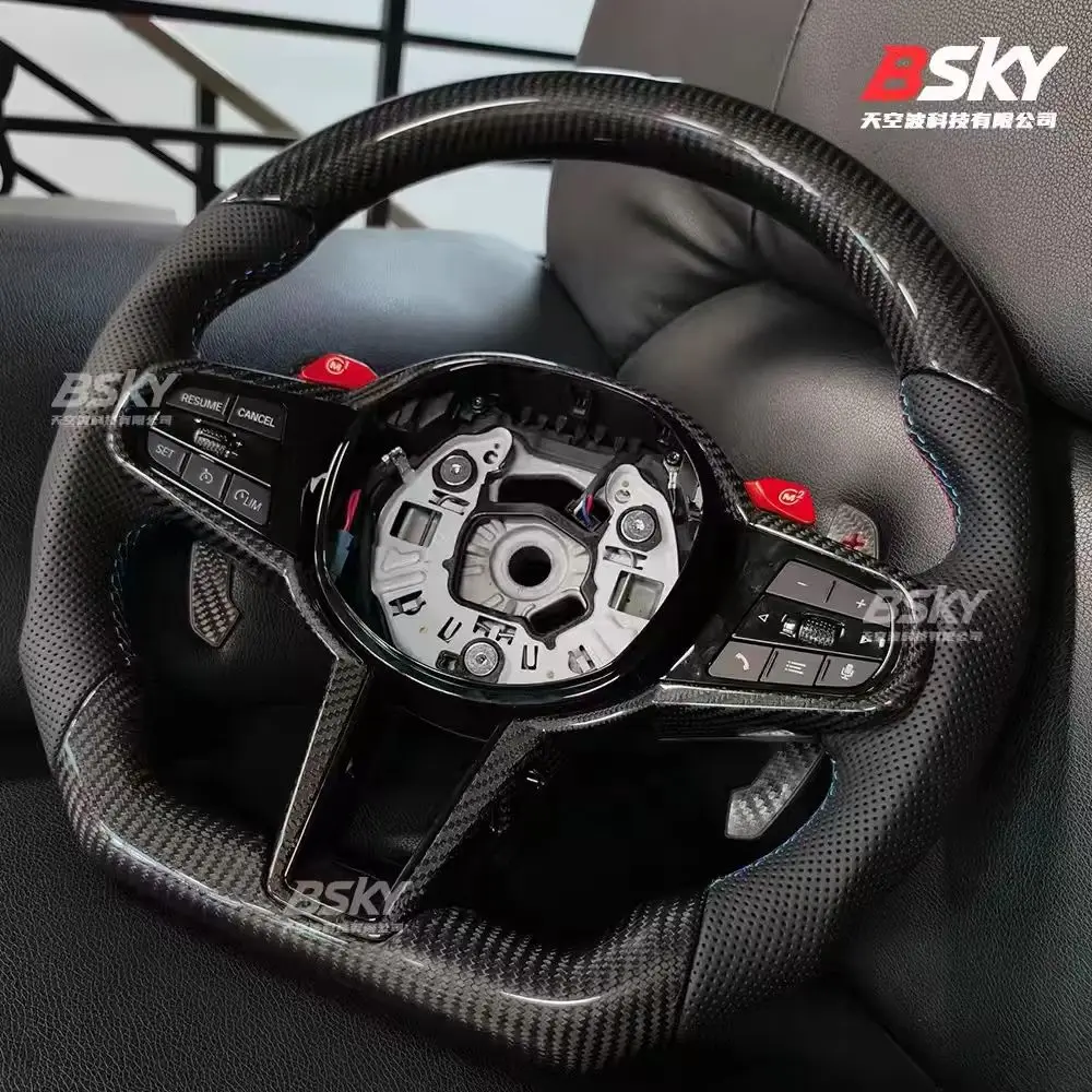 Suitable For BMW G20 G87 G38 G22 G26 G30 G80 G82 F90 F30 F10 F02 M5 M3 M4 Custom CS Carbon Fiber Steering Wheel
Suitable For BMW G20 G87 G38 G22 G26 G30 G80 G82 F90 F30 F10 F02 M5 M3 M4 Custom CS Carbon Fiber Steering Wheel