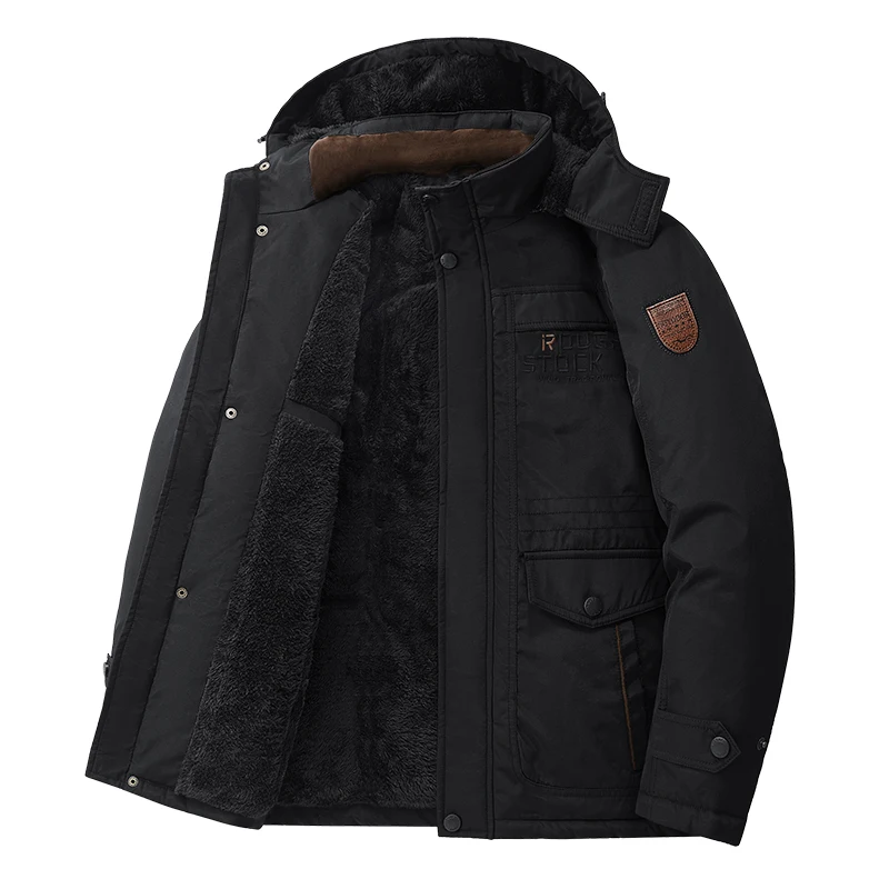 Men Winter Fleece Lined Hooded Windbreaker Jacket Multi-Pocket Workwear Casual Outdoor Thick Warm Coat MY8186
Men Winter Fleece Lined Hooded Windbreaker Jacket Multi-Pocket Workwear Casual Outdoor Thick Warm Coat MY8186