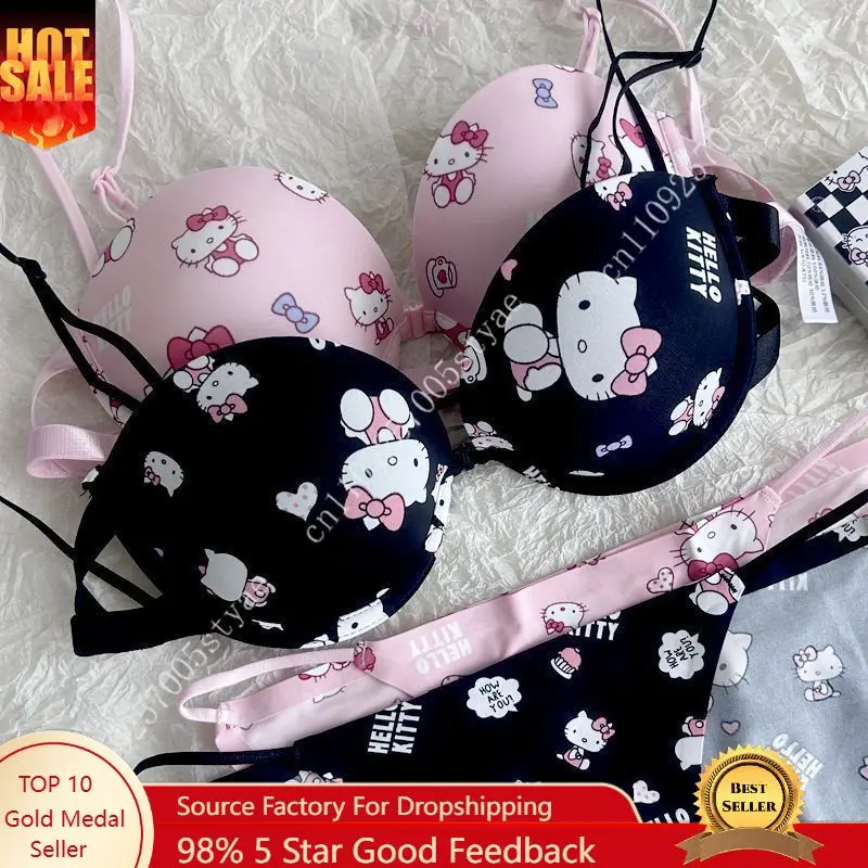 Sanrio Hello Kitty Kuromi My Melody KT Cat Front Clasp Sweet and Cute Push-up Halter Neck Bra Sexy Women Underwear Cosplay
Sanrio Hello Kitty Kuromi My Melody KT Cat Front Clasp Sweet and Cute Push-up Halter Neck Bra Sexy Women Underwear Cosplay