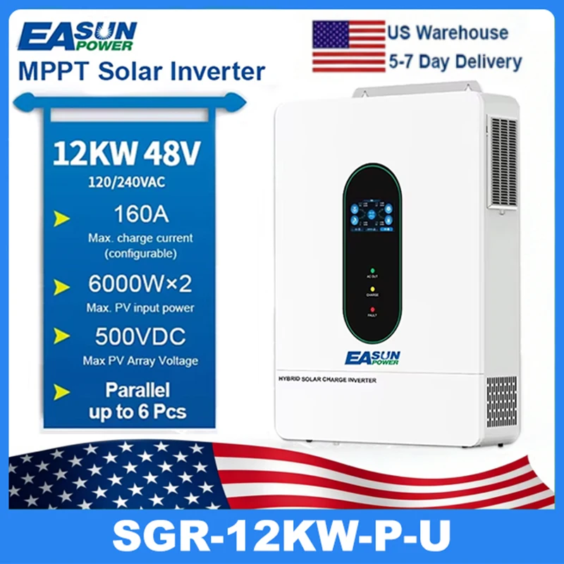 Гибридный солнечный инвертор EASUN POWER 12 кВт (12000 Вт) с MPPT 160А, входом 500 В постоянного тока, выходом 110 В переменного тока, 48 В постоянного тока, чистая синусоидальная волна, двойной выход, с Wi-Fi
Гибридный солнечный инвертор EASUN POWER 12 кВт (12000 Вт) с MPPT 160А, входом 500 В постоянного тока, выходом 110 В переменного тока, 48 В постоянного тока, чистая синусоидальная волна, двойной выход, с Wi-Fi