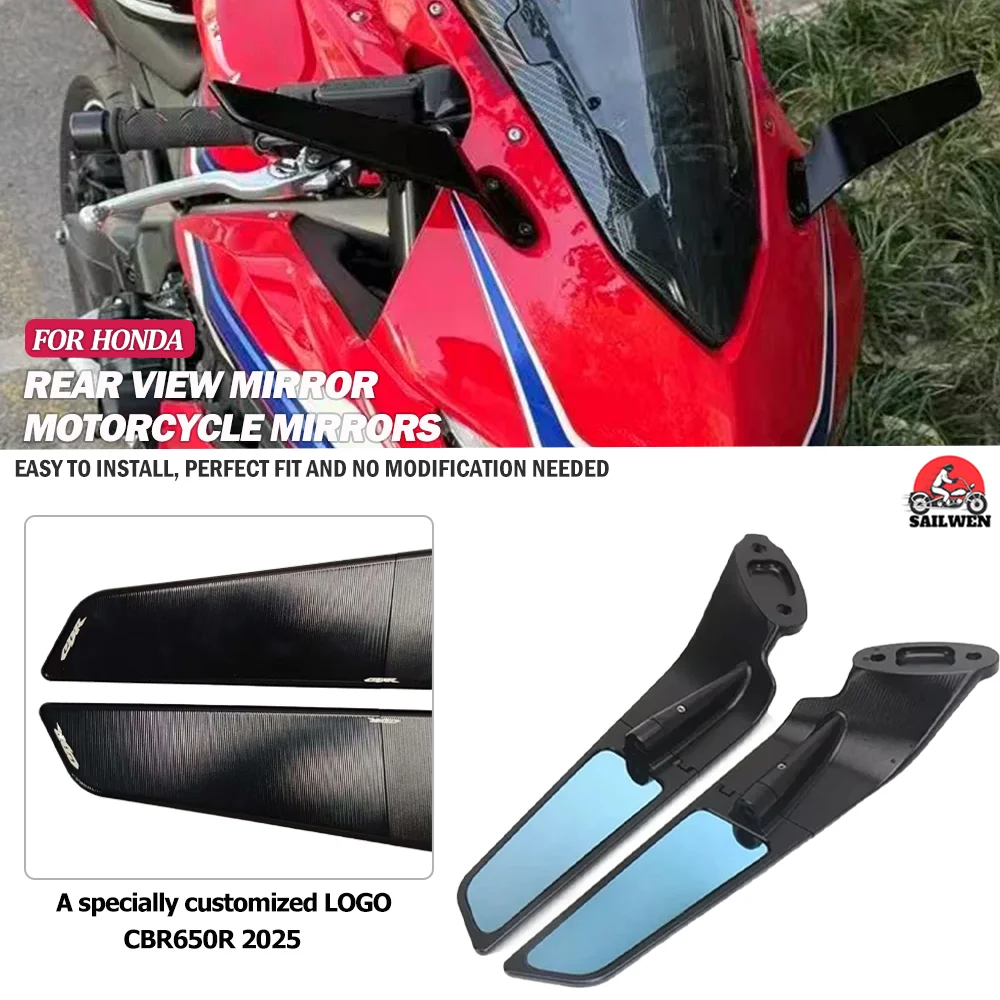 For Honda CBR650R cb650r 2025 NEW Motorcycle CNC Aluminum Rear View Mirrors Blue Anti-glare Mirror 
For Honda CBR650R cb650r 2025 NEW Motorcycle CNC Aluminum Rear View Mirrors Blue Anti-glare Mirror