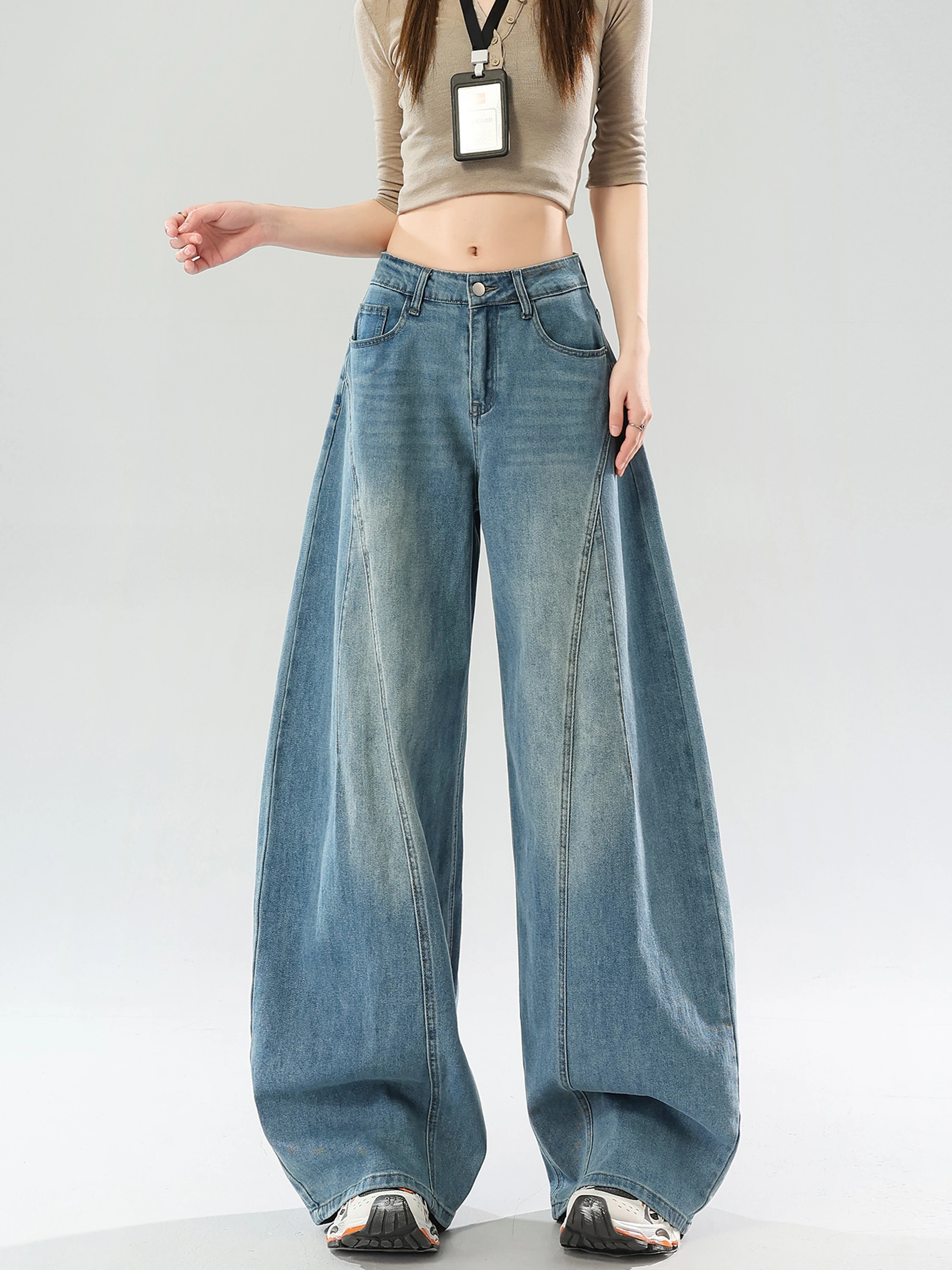 American Style Wide Leg Jeans Women's Spring 2026 New Pear Shape Loose Slimming Draping Floor-Length Trousers
American Style Wide Leg Jeans Women's Spring 2026 New Pear Shape Loose Slimming Draping Floor-Length Trousers