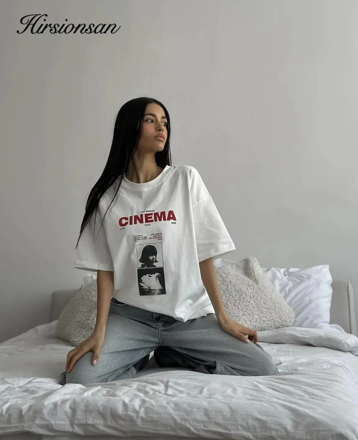 Hirsionsan Alphabet Print T-Shirt Women's Summer Cotton Short Sleeve TShirt Women's Oversized Higt Street Gothic Top Gothic Tops
Hirsionsan Alphabet Print T-Shirt Women's Summer Cotton Short Sleeve TShirt Women's Oversized Higt Street Gothic Top Gothic Tops
