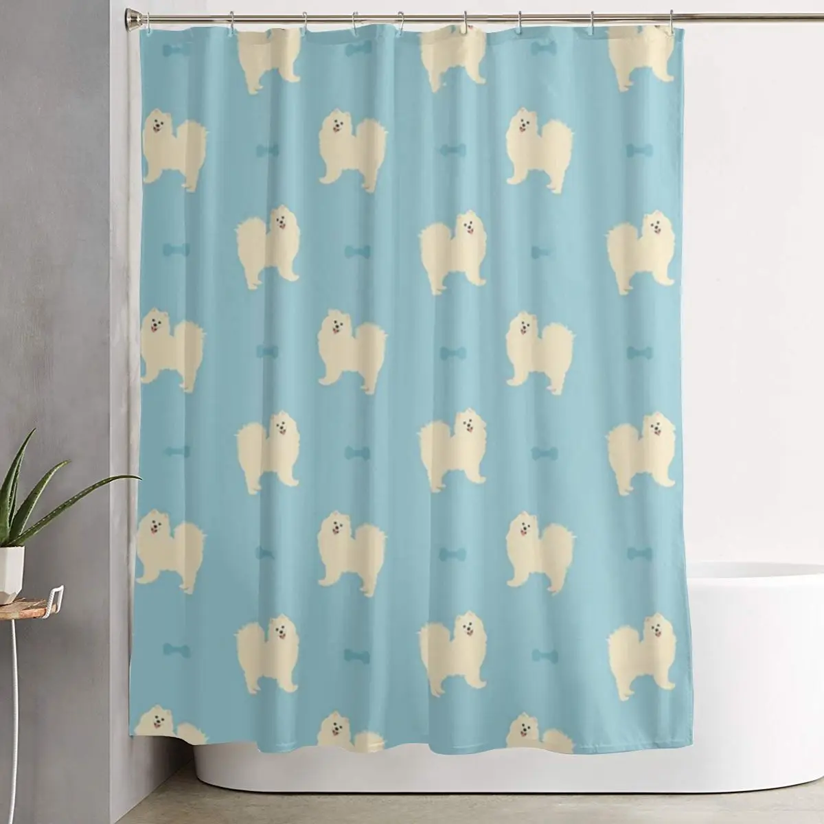 Занавеска для душа с изображением собаки породы самоед, полиэстеровая, водонепроницаемая, с крючками
Занавеска для душа с изображением собаки породы самоед, полиэстеровая, водонепроницаемая, с крючками