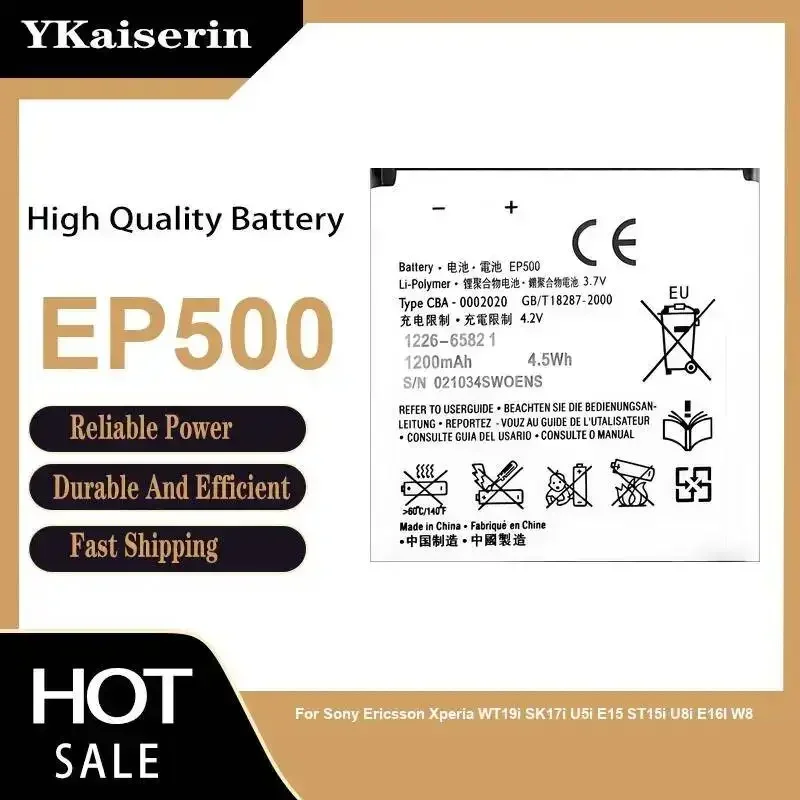 For Sony Ericsson Xperia WT19i SK17i U5i E15 ST15i U8i E16I W8 Mobile Phone Battery 1100mAh Premium Replacement EP500
For Sony Ericsson Xperia WT19i SK17i U5i E15 ST15i U8i E16I W8 Mobile Phone Battery 1100mAh Premium Replacement EP500