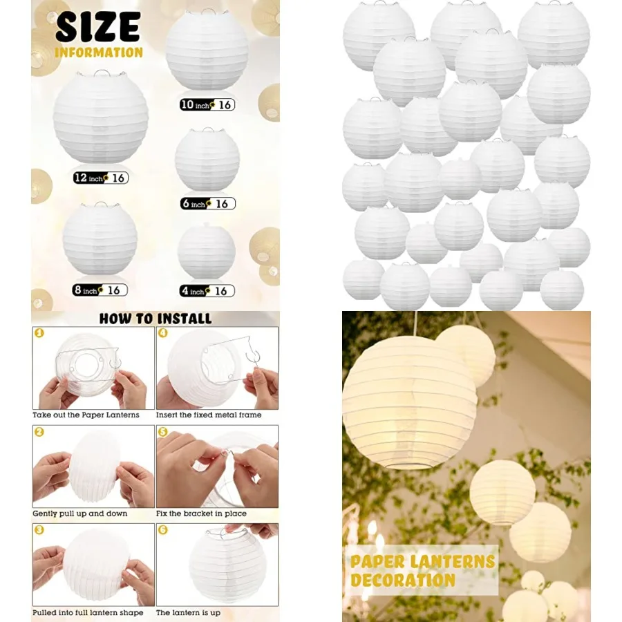 80 Pcs Paper Lanterns Chinese Japanese Lanterns for Wedding, 4'', 6'', 8'', 10'', 12'' Lamps for Ceiling Hanging Decor Spring B
80 Pcs Paper Lanterns Chinese Japanese Lanterns for Wedding, 4'', 6'', 8'', 10'', 12'' Lamps for Ceiling Hanging Decor Spring B