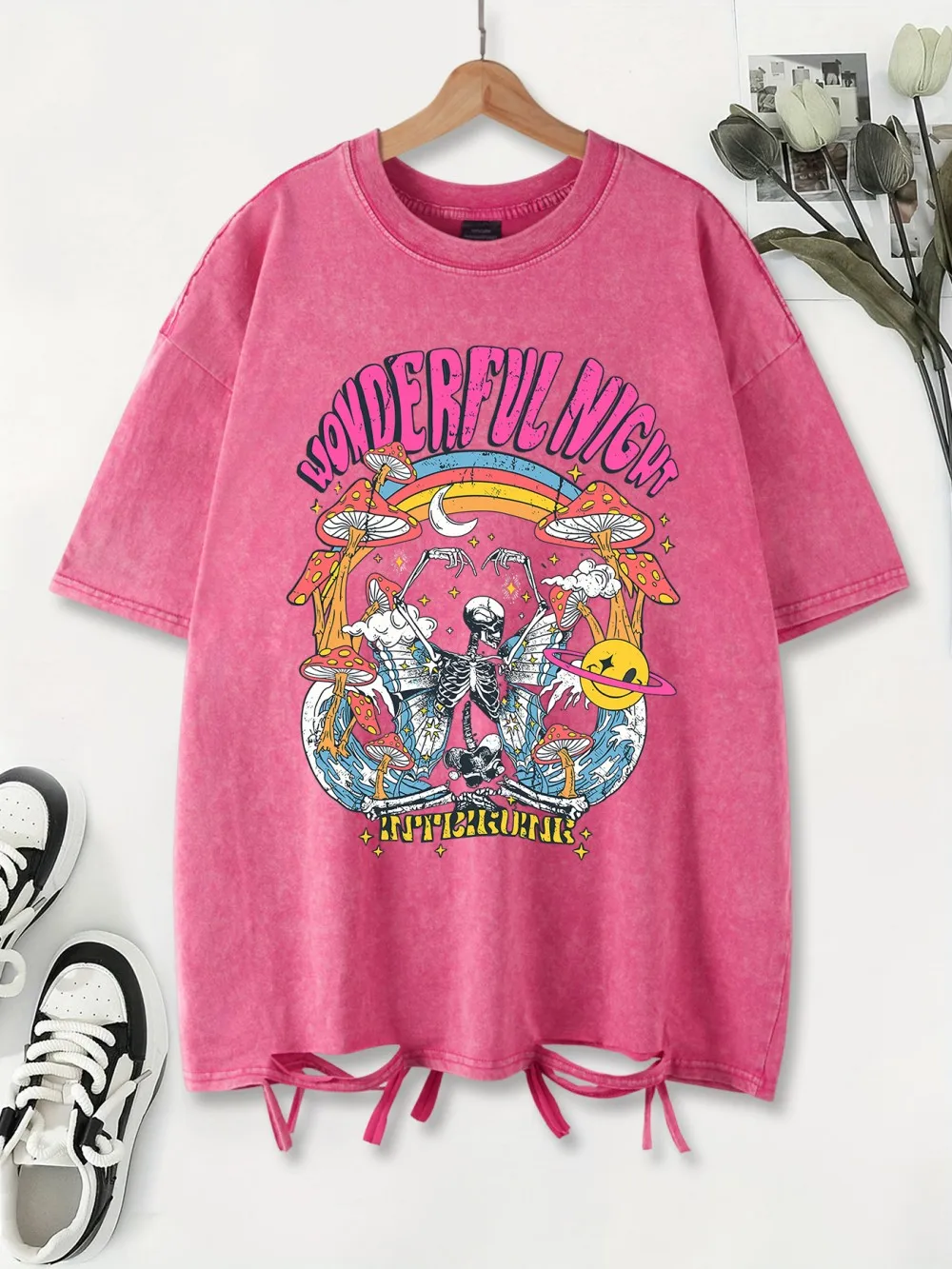 Wonderful Night Skeleton Butterfly Wave Printing Washed T-Shirts Womens Cottont Shirts O-Neck Oversize Tops Summer Woman Clothes
Wonderful Night Skeleton Butterfly Wave Printing Washed T-Shirts Womens Cottont Shirts O-Neck Oversize Tops Summer Woman Clothes