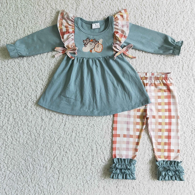 Baby Girl Pumpkin Embroidery Clothes Toddler Ruffle Cotton Long Sleeves Plaid Pants Infant Outfit Children Kid Thanksgiving Set
Baby Girl Pumpkin Embroidery Clothes Toddler Ruffle Cotton Long Sleeves Plaid Pants Infant Outfit Children Kid Thanksgiving Set