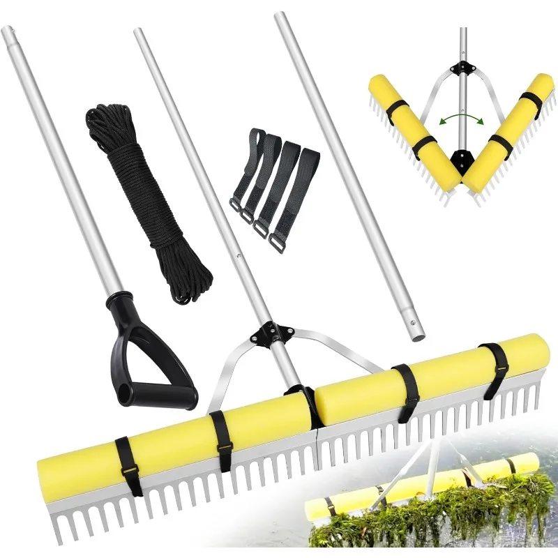 Pond Rake Aquatic Weed Rake,Detachable Float Lake Rakes,Aluminum Landscape Rake for Outdoor Pond with Extension Rope,Weed & Alga
Pond Rake Aquatic Weed Rake,Detachable Float Lake Rakes,Aluminum Landscape Rake for Outdoor Pond with Extension Rope,Weed & Alga