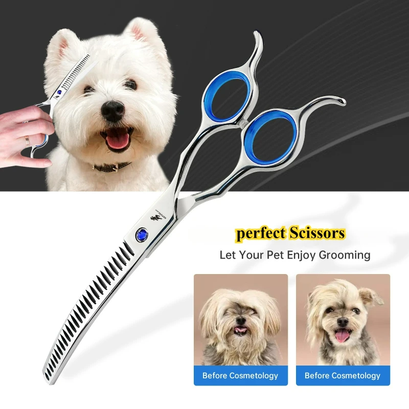 6.5’‘Professional Dog Grooming Shear Japan Stainless Pet Bent Teeth Clipper with High Quality Handle Pet Scissors Teeth Curved
6.5’‘Professional Dog Grooming Shear Japan Stainless Pet Bent Teeth Clipper with High Quality Handle Pet Scissors Teeth Curved