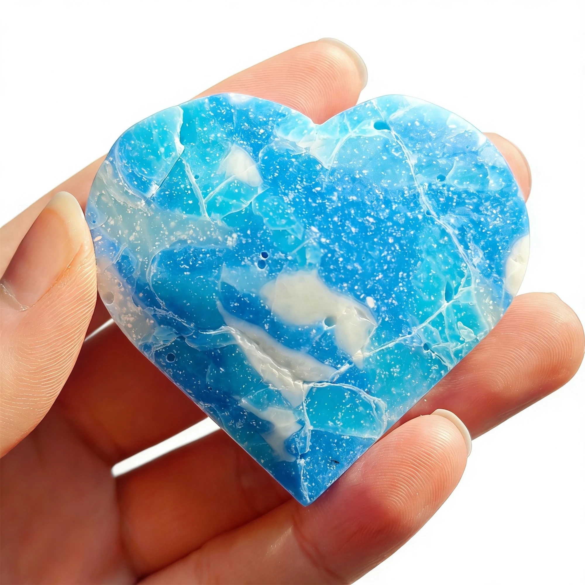 1pc Dominican Larimar Heart-shaped Crystal Carving with Blue & White Marbled, Bohemian Style Home Decor, Perfect Holiday Gift
1pc Dominican Larimar Heart-shaped Crystal Carving with Blue & White Marbled, Bohemian Style Home Decor, Perfect Holiday Gift
