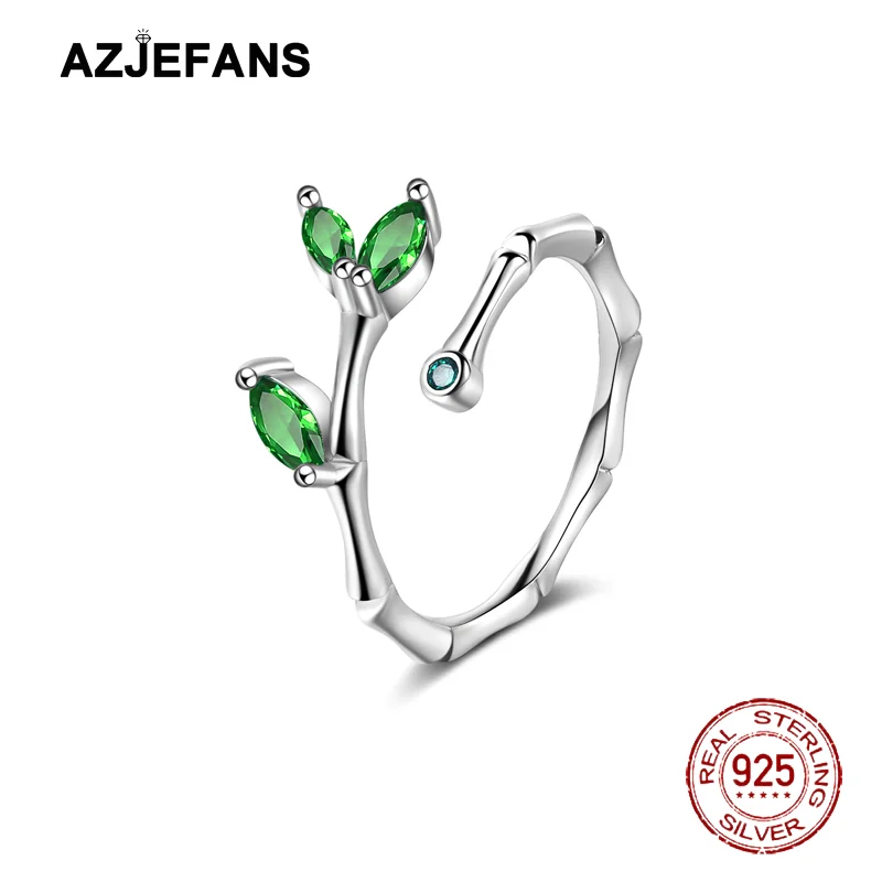 AZJEFANS 925 Sterling Silver Zircon Spring Leaf Adjustable Ring Fine Jewelry
AZJEFANS 925 Sterling Silver Zircon Spring Leaf Adjustable Ring Fine Jewelry